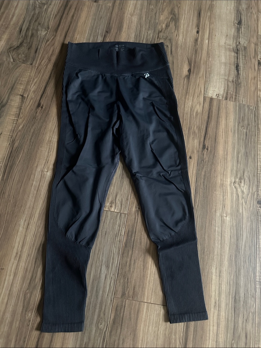 Peloton Black Ribbed High-Waist Leggings